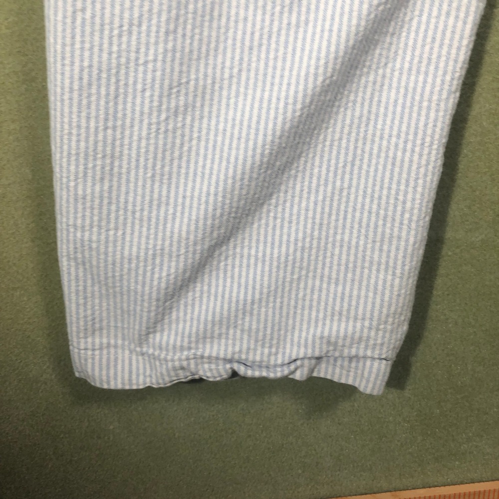 Brandy Melville Pants Womens One Size Blue White Striped Seersucker Drawstring - Picture 10 of 16